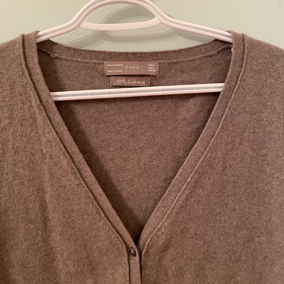 Zara women’s cashmere cardigan gray size L - Picture 2 of 8